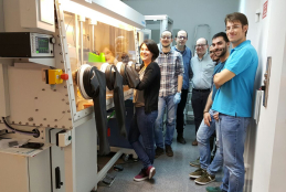 Elena, Francisco i Ramón amb Joaquim Puigdollers i altres membres del Departament d'Enginyeria Electrònica de la UPC